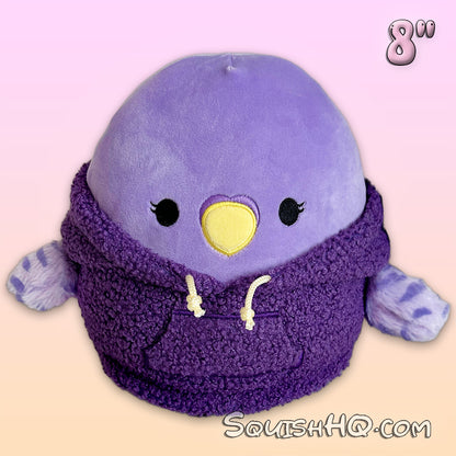 Squishmallows 8-Inch Anoushka the Parakeet with Sherpa Hoodie