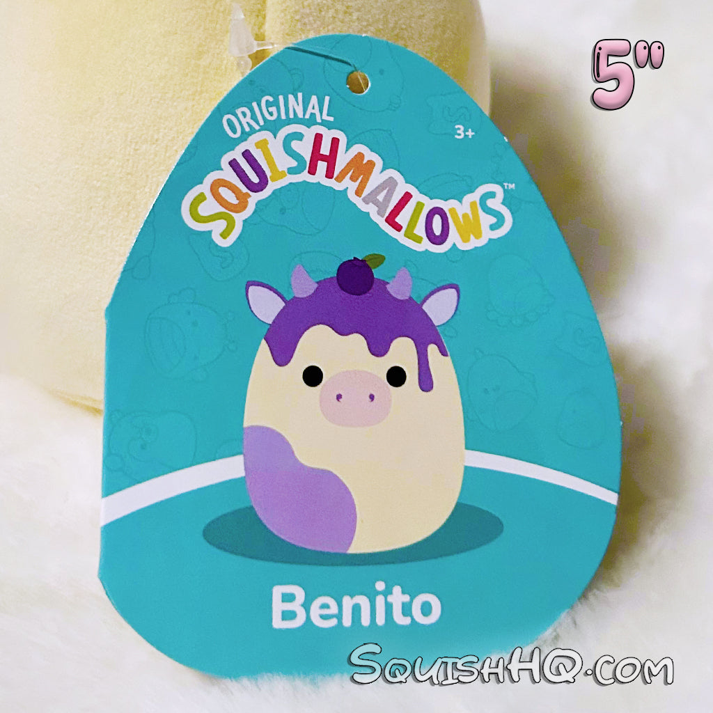 Squishmallows 5", 8" Benito die Blaubeerkuh