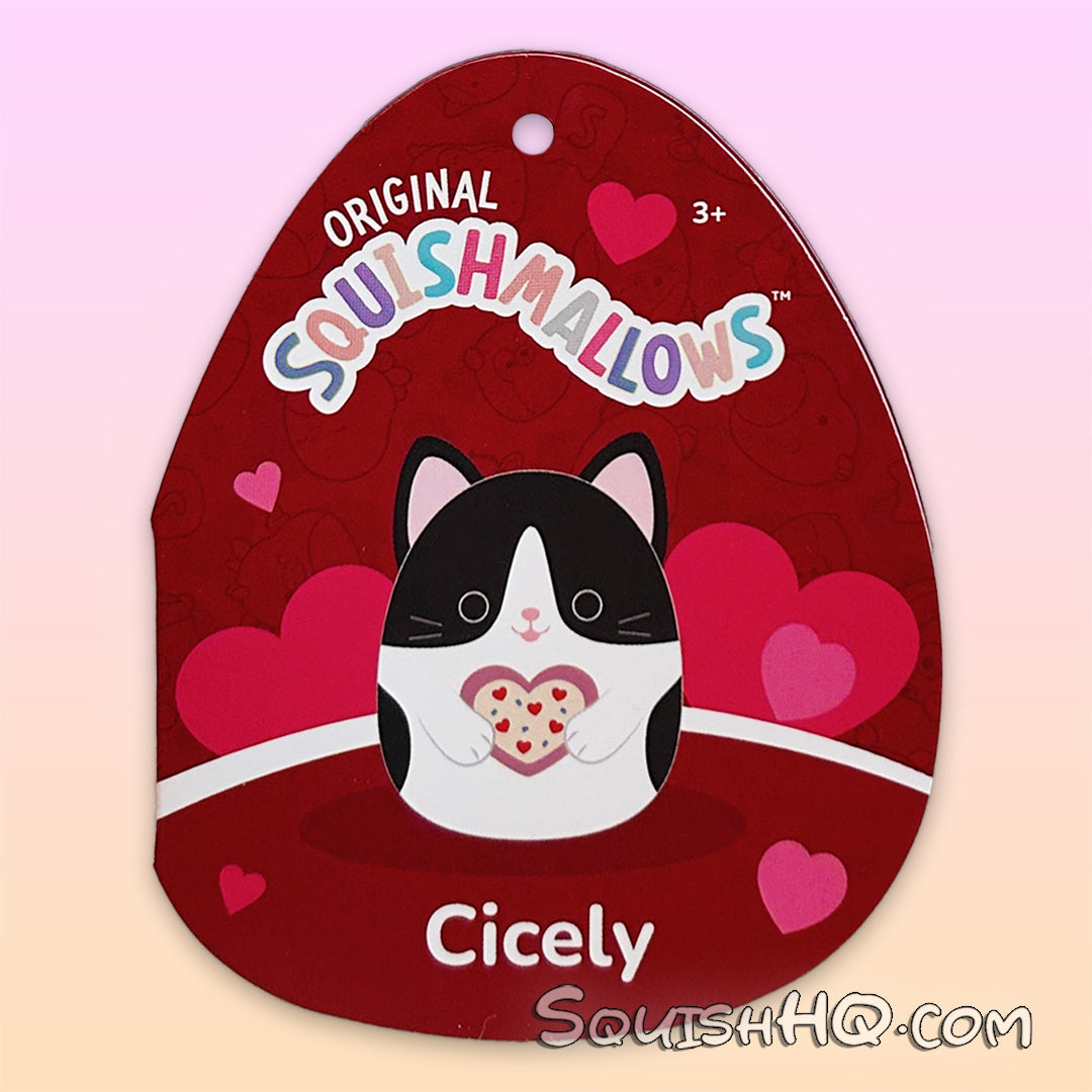 Squishmallows 5-Inch Cicely the Cat Heart Pizza