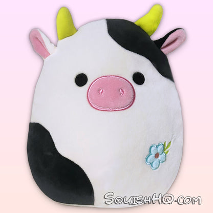 Squishmallows 8" Connor the Cow with Flower