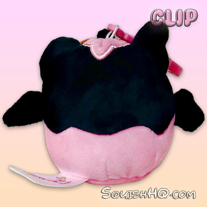 Squishmallows 3.5-Inch Clip Emily the Bat Pink Jack-O-Lantern