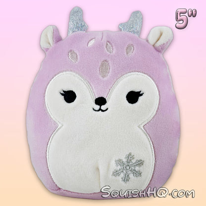 Squishmallows 5-Inch Falala the Pink Snowflake Deer