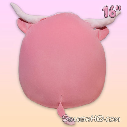 Squishmallows 16-Inch Fitzwilliam the Bull with Sakura Flowers