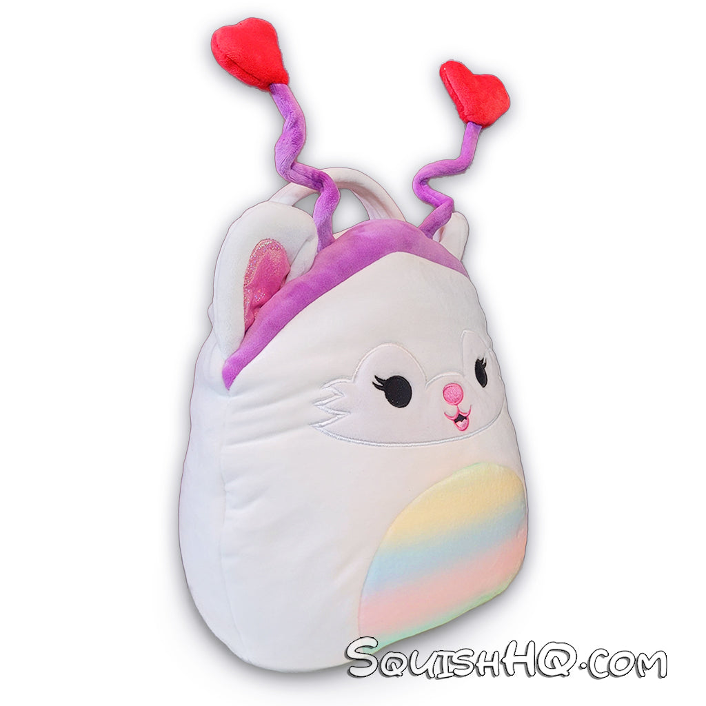 Squishmallows 10" Gracelynn the White Fox Valentine's Day Bucket