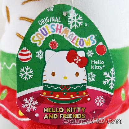 Squishmallows 8-Inch Sanrio Christmas Hello Kitty in Ornament Skirt