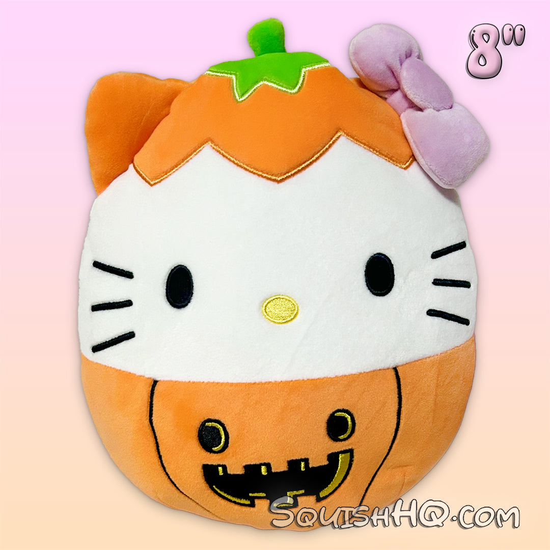 Squishmallows 8-Inch Sanrio Hello Kitty Jack-O-Lantern