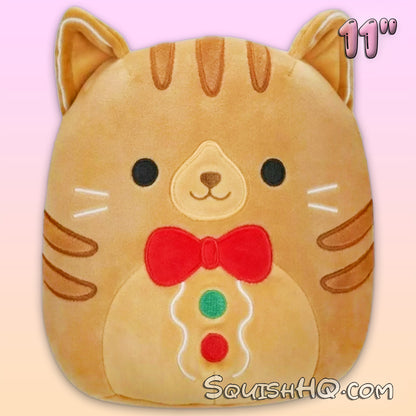 Squishmallows 11-Inch Jones the Gingerbread Cat