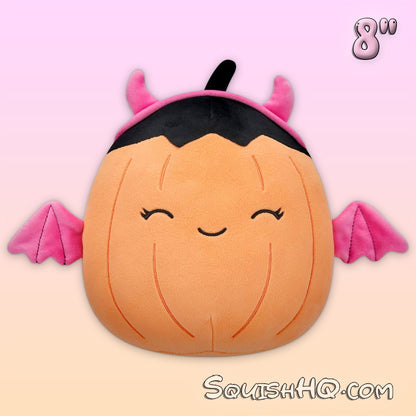 Squishmallows 8-Inch Margie Pumpkin in Pink Devil Costume