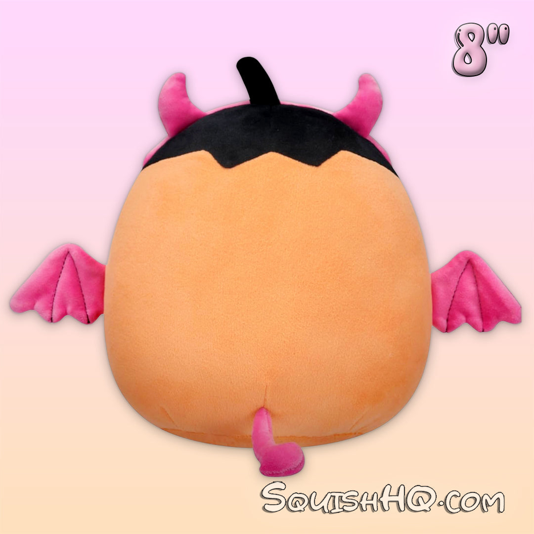 Squishmallows 8-Inch Margie Pumpkin in Pink Devil Costume