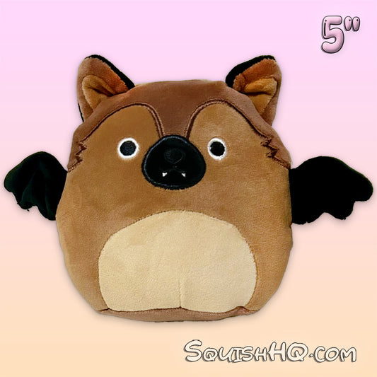 Squishmallows 5-Inch Mario the German Shepherd with Bat Wings