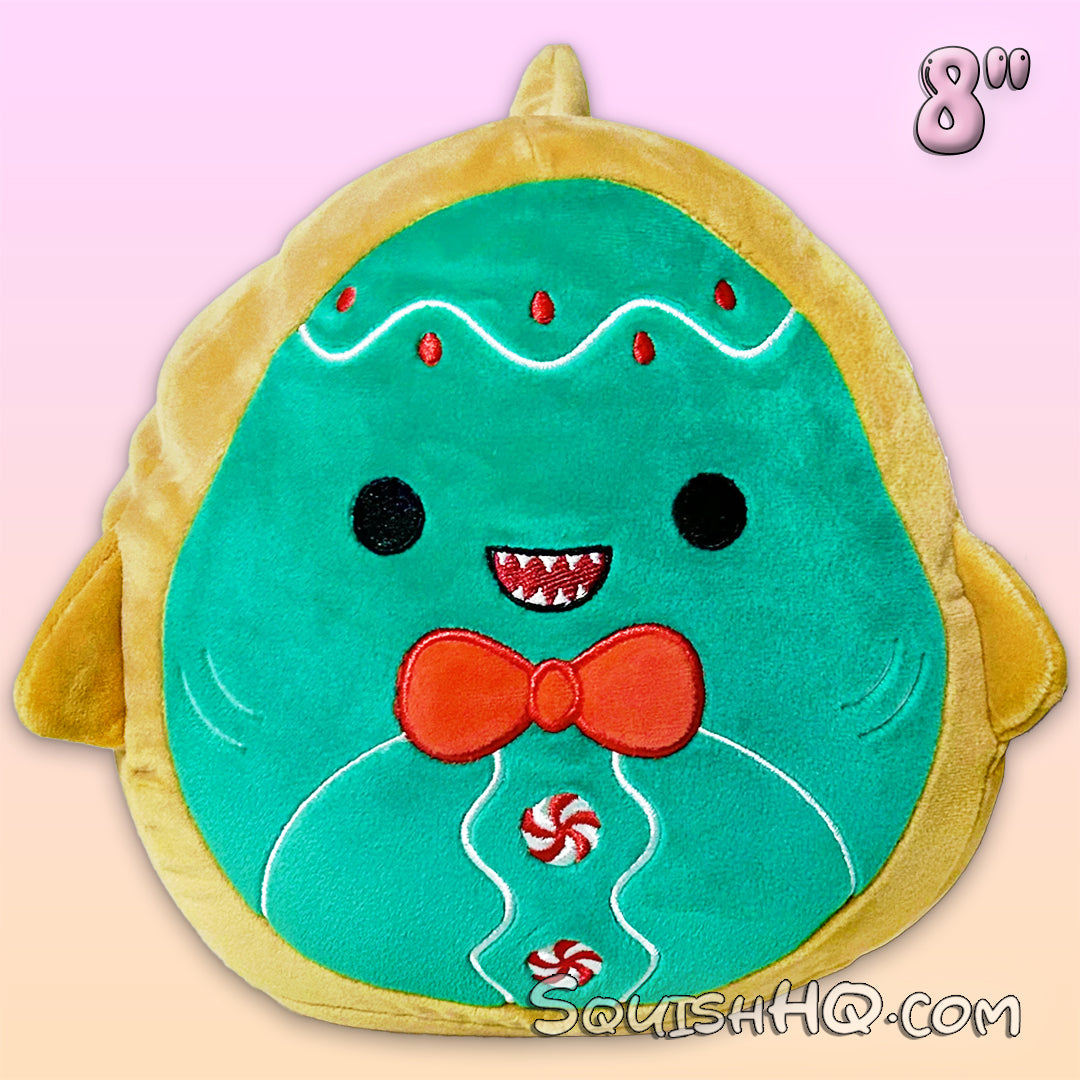 Squishmallows 8-Inch Mork the Frosted Gingerbread Shark