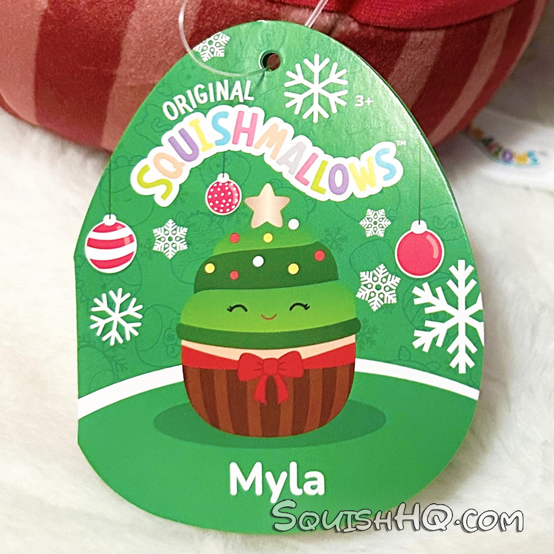 Squishmallows 8-Inch Myla the Christmas Tree Cupcake