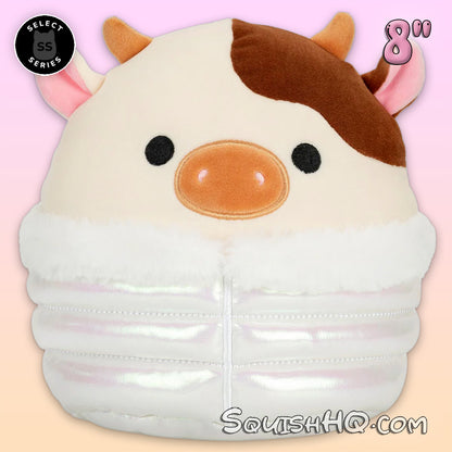 Squishmallows 8-Inch Select Series: Ronnie the Cow in Puffer Jacket