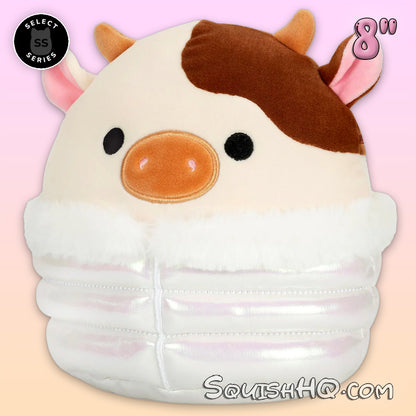 Squishmallows 8-Inch Select Series: Ronnie the Cow in Puffer Jacket