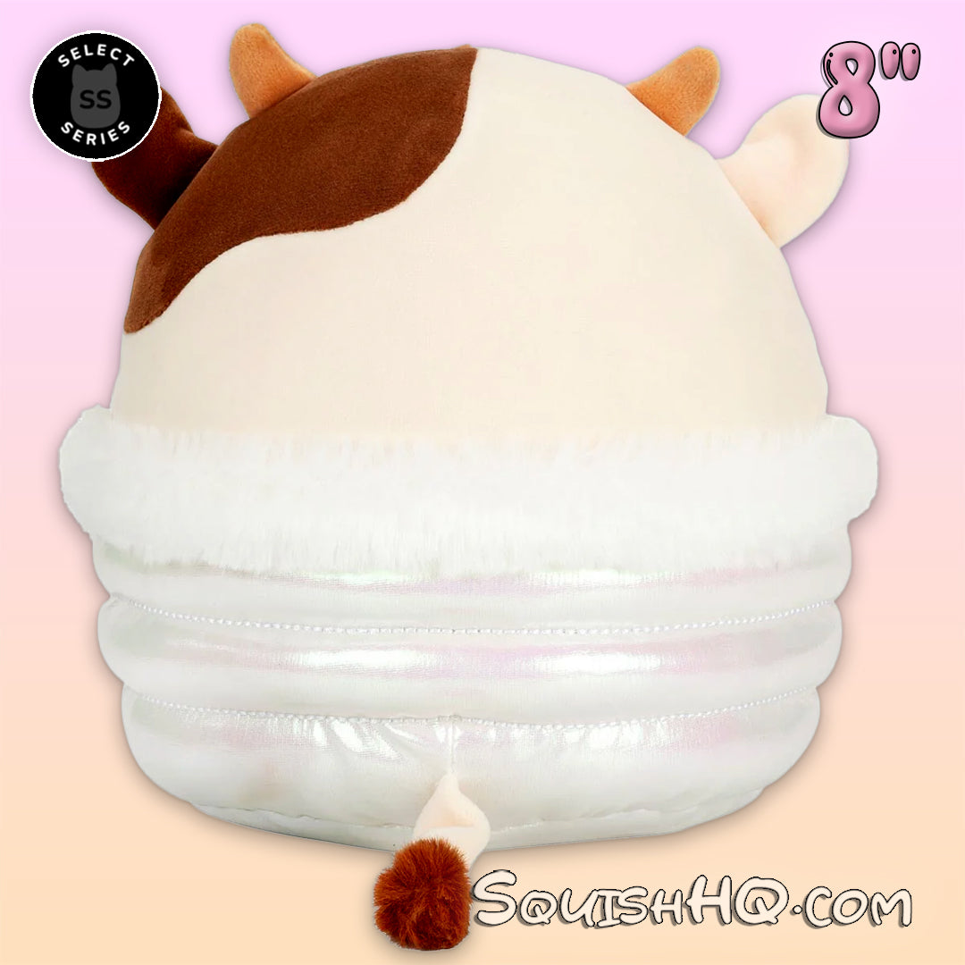 Squishmallows 8-Inch Select Series: Ronnie the Cow in Puffer Jacket