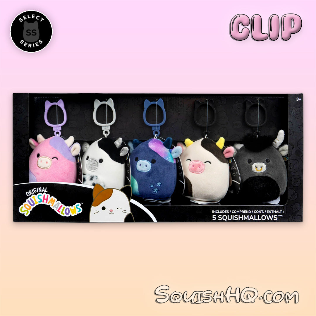 Squishmallows 3.5-Inch Clip Select Series Ulga the Cow