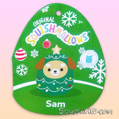 Squishmallows 16-Inch Sam the Christmas Tree Dog